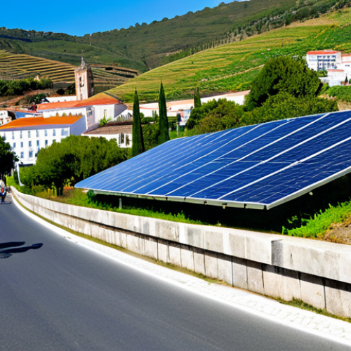 탄소중립 도시 모델 - Renewable Energy Integration**

"A picturesque small town in Portugal, showcasing a blend of solar p...